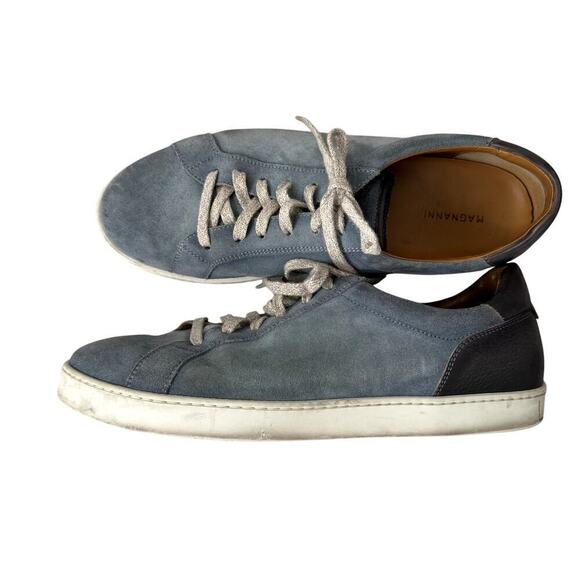 Magnanni Suede and Leather Men\'s Blue Sneakers Shoes Size 13 main image 4